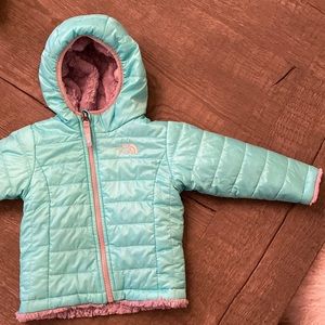 North Face Mossbud Swirl jacket, reversible, 12-18 months,